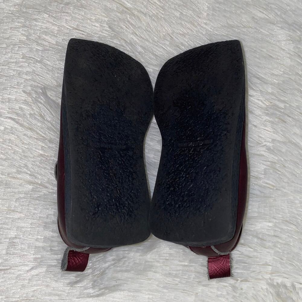Love Moschino Burgundy Girls Sz 4 Mary Jane Leather Rubber Logo Shoes - Picture 10 of 13